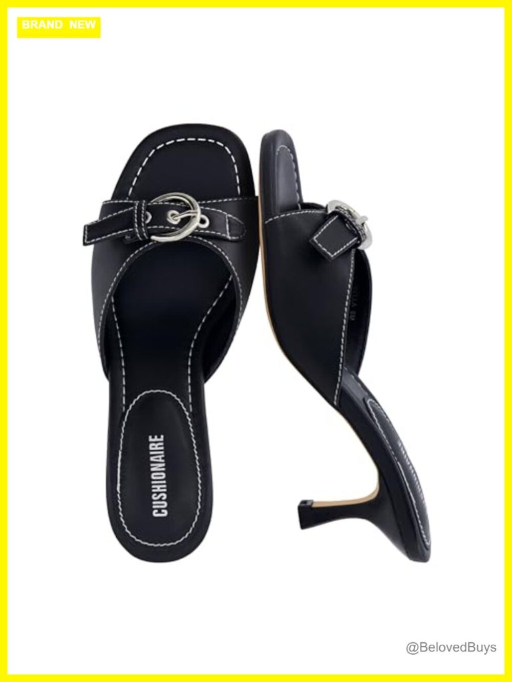 CUSHIONAIRE Belle Kitten Heels Women Slip-On Dressy Sandals Faux Leather